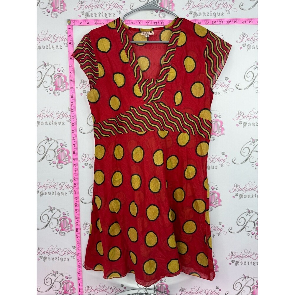 WAYAN dress boho Bold Red & Mustard Print Top